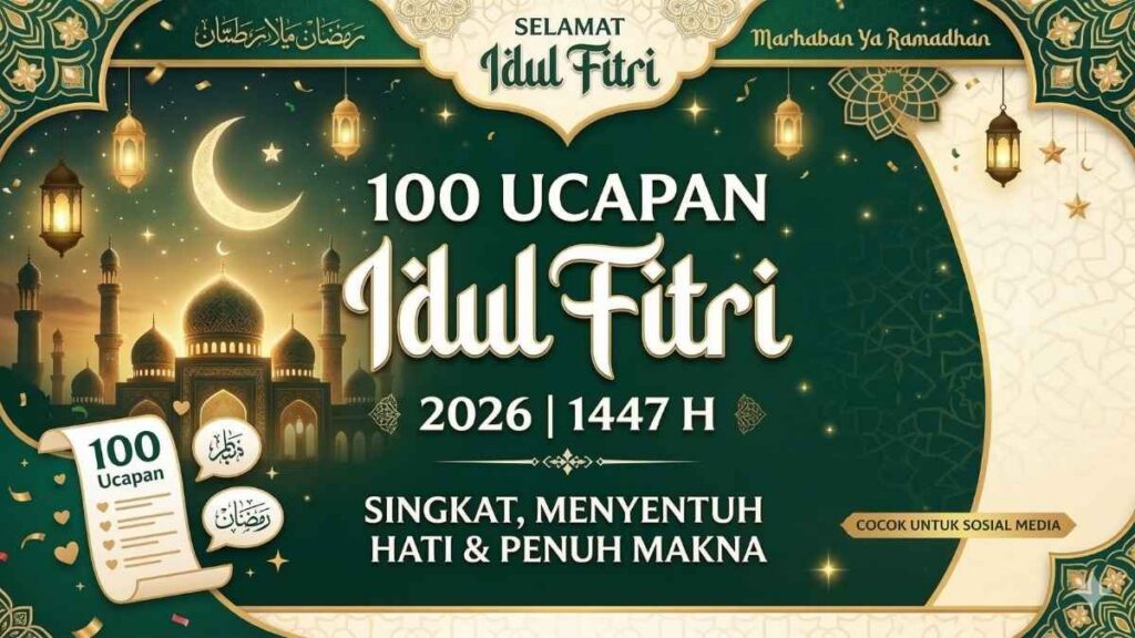 100 Ucapan Idul Fitri 2026 1447 H: Singkat, Menyentuh Hati & Penuh Makna