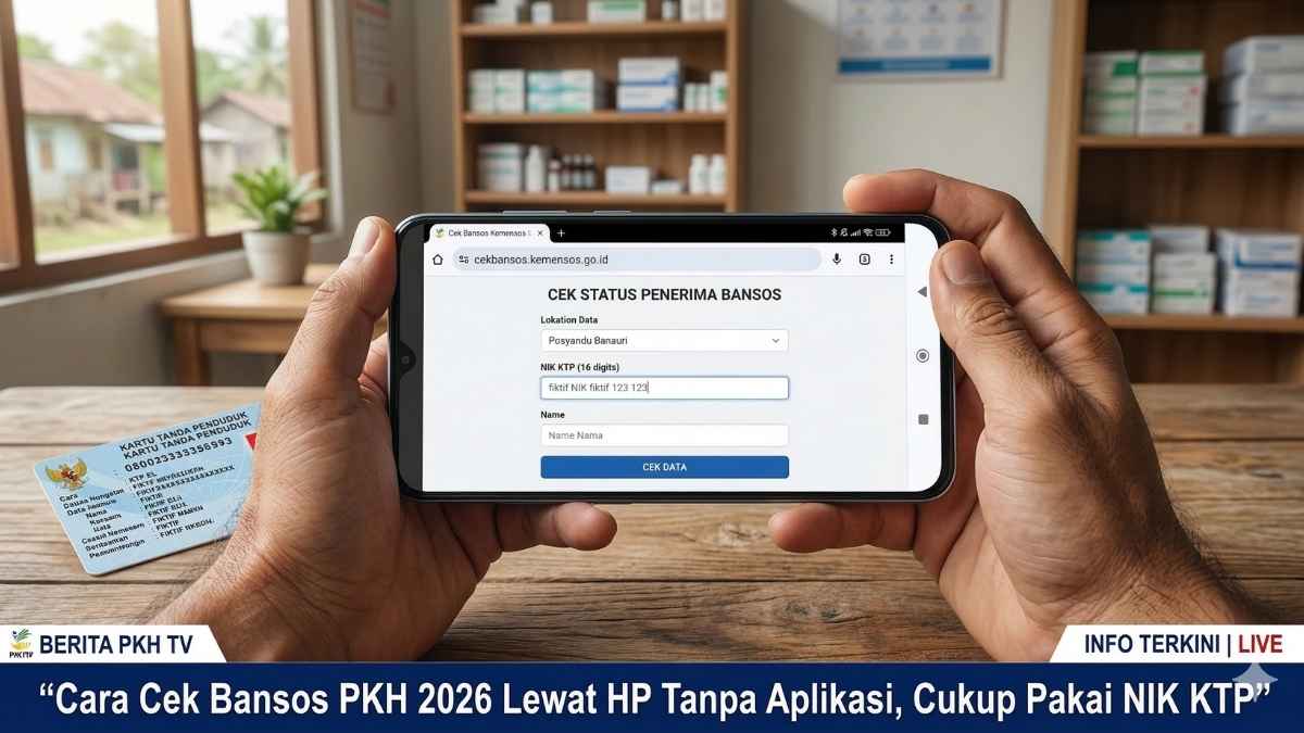 Cara Cek Bansos PKH 2026 Lewat HP Tanpa Aplikasi, Cukup Pakai NIK KTP