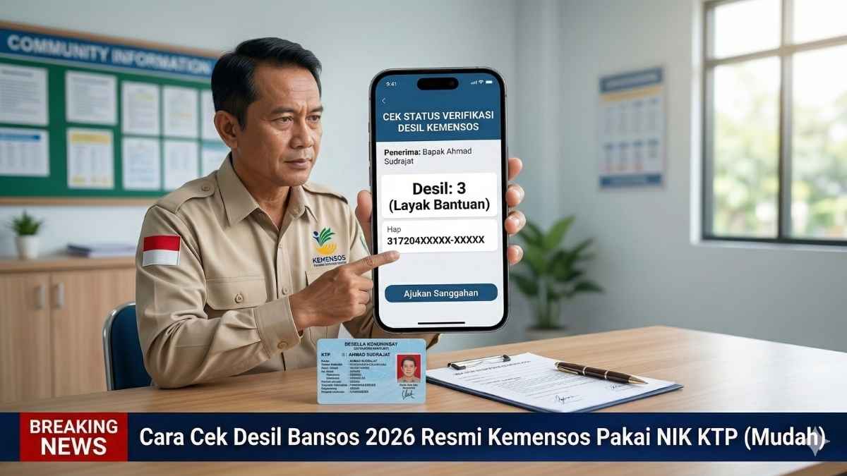 Cara Cek Desil Bansos 2026 Resmi Kemensos Pakai NIK KTP (Mudah)
