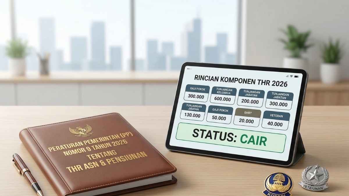 Rincian Aturan Baru PP 9 Tahun 2026: Komponen THR ASN & Pensiunan Cair